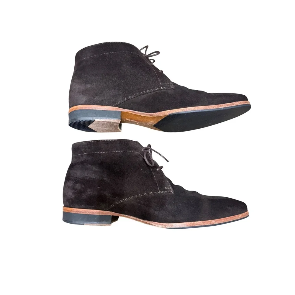 Wolf Shepherd Striker Chukka‎ Chocolate Calfskin Suede Boots Mens Size 9.5